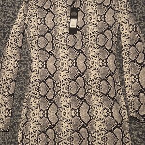 Fashion Nova Black and White Snake Print Blazer